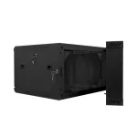 Lanberg WF02-6606-10B 19 6U SZÉL:600mm MÉLY:600mm MAG:374mm lapraszerelt üvegajtós fekete kétrészes fali rack szekrény