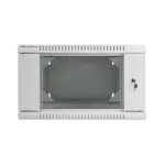 Lanberg WF02-6606-10S 19 6U SZÉL:600mm MÉLY:600mm MAG:374mm lapraszerelt üvegajtós szürke kétrészes fali rack szekrény