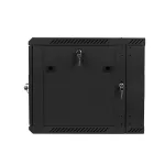 Lanberg WF02-6609-10B 19 9U SZÉL:600mm MÉLY:600mm MAG:507mm lapraszerelt üvegajtós fekete kétrészes fali rack szekrény