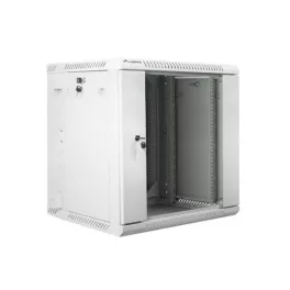   Lanberg WF02-6612-10S 19" 12U SZÉL:600mm MÉLY:600mm MAG:640mm lapraszerelt üvegajtós szürke kétrészes fali rack szekrény