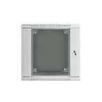 Lanberg WF02-6612-10S 19" 12U SZÉL:600mm MÉLY:600mm MAG:640mm lapraszerelt üvegajtós szürke kétrészes fali rack szekrény