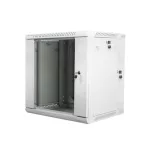 Lanberg WF02-6612-10S 19" 12U SZÉL:600mm MÉLY:600mm MAG:640mm lapraszerelt üvegajtós szürke kétrészes fali rack szekrény