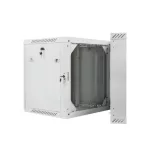 Lanberg WF02-6612-10S 19" 12U SZÉL:600mm MÉLY:600mm MAG:640mm lapraszerelt üvegajtós szürke kétrészes fali rack szekrény