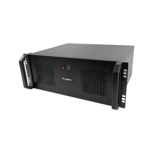 Lanberg WF03-5304-10B 19 4U SZÉL:540mm MÉLY:350mm MAG:281mm lapraszerelt üvegajtós fekete fali rack szekrény