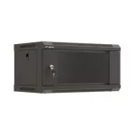 Lanberg WF03-5304-10B 19 4U SZÉL:540mm MÉLY:350mm MAG:281mm lapraszerelt üvegajtós fekete fali rack szekrény