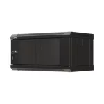 Lanberg WF03-5304-10B 19 4U SZÉL:540mm MÉLY:350mm MAG:281mm lapraszerelt üvegajtós fekete fali rack szekrény