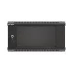 Lanberg WF03-5304-10B 19 4U SZÉL:540mm MÉLY:350mm MAG:281mm lapraszerelt üvegajtós fekete fali rack szekrény