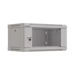 Lanberg WF03-5304-10S 19 4U SZÉL:540mm MÉLY:350mm MAG:281mm lapraszerelt üvegajtós szürke fali rack szekrény