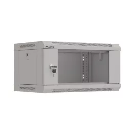   Lanberg WF03-5304-10S 19 4U SZÉL:540mm MÉLY:350mm MAG:281mm lapraszerelt üvegajtós szürke fali rack szekrény
