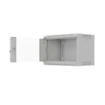 Lanberg WF03-5306-10S 19 6U SZÉL:540mm MÉLY:350mm MAG:370mm lapraszerelt üvegajtós szürke fali rack szekrény