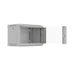 Lanberg WF03-5306-10S 19 6U SZÉL:540mm MÉLY:350mm MAG:370mm lapraszerelt üvegajtós szürke fali rack szekrény