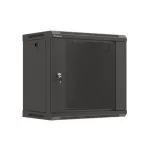 Lanberg WF03-5309-10B 19 9U SZÉL:540mm MÉLY:350mm MAG:500mm lapraszerelt üvegajtós fekete fali rack szekrény