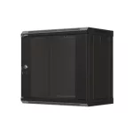 Lanberg WF03-5309-10B 19 9U SZÉL:540mm MÉLY:350mm MAG:500mm lapraszerelt üvegajtós fekete fali rack szekrény
