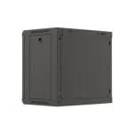 Lanberg WF03-5309-10B 19 9U SZÉL:540mm MÉLY:350mm MAG:500mm lapraszerelt üvegajtós fekete fali rack szekrény
