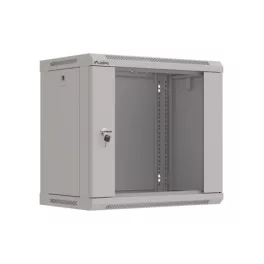   Lanberg WF03-5309-10S 19 9U SZÉL:540mm MÉLY:350mm MAG:500mm lapraszerelt üvegajtós szürke fali rack szekrény