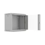 Lanberg WF03-5309-10S 19 9U SZÉL:540mm MÉLY:350mm MAG:500mm lapraszerelt üvegajtós szürke fali rack szekrény