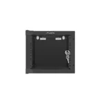 Lanberg WF10-2304-10B 10 4U SZÉL:280mm MÉLY:310mm MAG:247mm lapraszerelt üvegajtós fekete fali rack szekrény