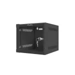 Lanberg WF10-2304-10B 10 4U SZÉL:280mm MÉLY:310mm MAG:247mm lapraszerelt üvegajtós fekete fali rack szekrény