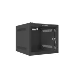 Lanberg WF10-2304-10B 10 4U SZÉL:280mm MÉLY:310mm MAG:247mm lapraszerelt üvegajtós fekete fali rack szekrény