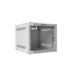 Lanberg WF10-2304-10S 10 4U SZÉL:280mm MÉLY:310mm MAG:247mm lapraszerelt üvegajtós szürke fali rack szekrény