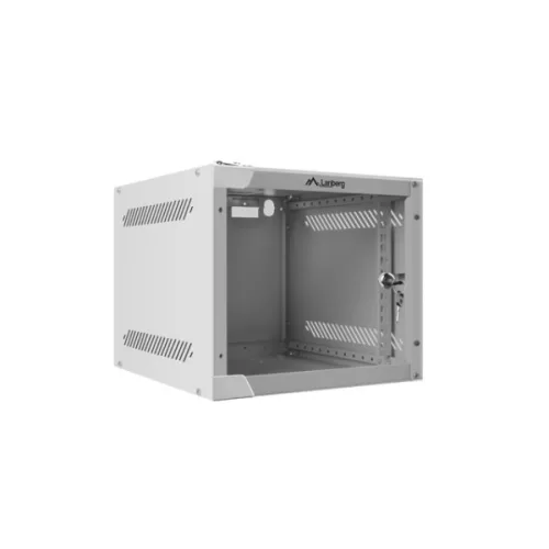 Lanberg WF10-2304-10S 10 4U SZÉL:280mm MÉLY:310mm MAG:247mm lapraszerelt üvegajtós szürke fali rack szekrény