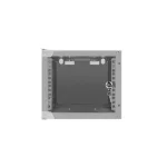 Lanberg WF10-2304-10S 10 4U SZÉL:280mm MÉLY:310mm MAG:247mm lapraszerelt üvegajtós szürke fali rack szekrény