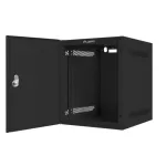 Lanberg WF10-2306-00B 10 6U SZÉL:280mm MÉLY:310mm MAG:336mm lapraszerelt fémajtós fekete fali rack szekrény