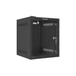Lanberg WF10-2306-10B 10 6U SZÉL:280mm MÉLY:310mm MAG:336mm lapraszerelt üvegajtós fekete fali rack szekrény