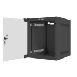 Lanberg WF10-2306-10B 10 6U SZÉL:280mm MÉLY:310mm MAG:336mm lapraszerelt üvegajtós fekete fali rack szekrény