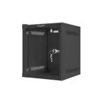 Lanberg WF10-2306-10B 10 6U SZÉL:280mm MÉLY:310mm MAG:336mm lapraszerelt üvegajtós fekete fali rack szekrény