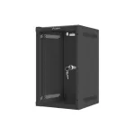 Lanberg WF10-2309-10B 10 9U SZÉL:280mm MÉLY:310mm MAG:469mm lapraszerelt üvegajtós fekete fali rack szekrény