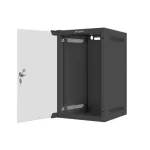 Lanberg WF10-2309-10B 10 9U SZÉL:280mm MÉLY:310mm MAG:469mm lapraszerelt üvegajtós fekete fali rack szekrény