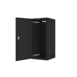 Lanberg WF10-2312-00B 10 12U SZÉL:280mm MÉLY:310mm MAG:603mm lapraszerelt fémajtós fekete fali rack szekrény