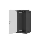 Lanberg WF10-2312-10B 10 12U SZÉL:280mm MÉLY:310mm MAG:603mm lapraszerelt üvegajtós fekete fali rack szekrény