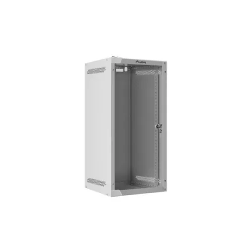 Lanberg WF10-2312-10S 10 12U SZÉL:280mm MÉLY:310mm MAG:603mm lapraszerelt üvegajtós szürke fali rack szekrény