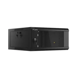   Lanberg WFFA-5604-10B 19 4U SZÉL:570mm MÉLY:600mm MAG:277mm lapraszerelt üvegajtós fekete fali rack szekrény