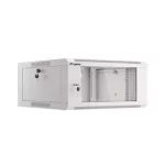 Lanberg WFFA-5604-10S 19 4U SZÉL:570mm MÉLY:600mm MAG:277mm lapraszerelt üvegajtós szürke fali rack szekrény