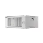 Lanberg WFFA-5604-10S 19 4U SZÉL:570mm MÉLY:600mm MAG:277mm lapraszerelt üvegajtós szürke fali rack szekrény