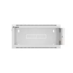 Lanberg WFFA-5604-10S 19 4U SZÉL:570mm MÉLY:600mm MAG:277mm lapraszerelt üvegajtós szürke fali rack szekrény