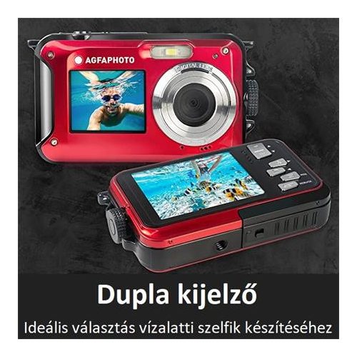 Fényképezőgép, kompakt, digitális, vízálló, AGFAPHOTO "WP8000", piros
