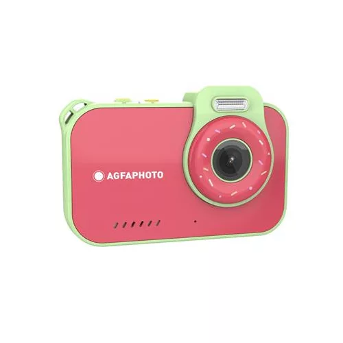 Fényképezőgép, digitális, vízálló, gyerekeknek, AGFAPHOTO Realikids 2 "ARKCW2PK", piros-zöld