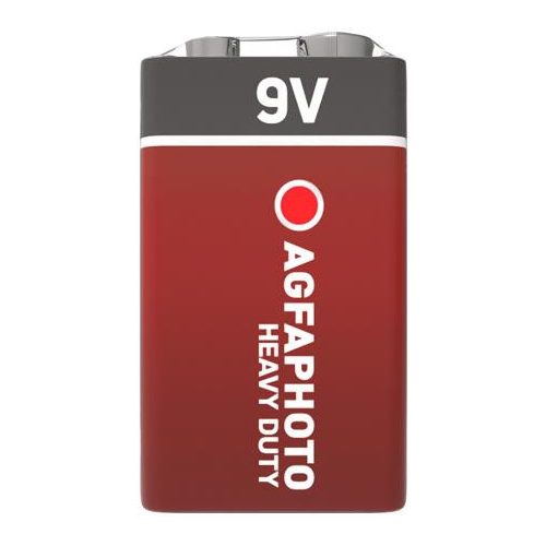 Elem, 9V, 1 db, féltartós (szén-cink), zsugor, AGFAPHOTO "Heavy Duty"