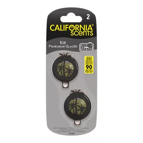 Autóillatosító, mini diffúzer, 2*3 ml, CALIFORNIA SCENTS "ICE"