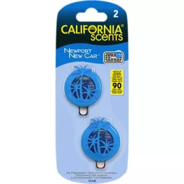   Autóillatosító, mini diffúzer, 2*3 ml, CALIFORNIA SCENTS "Newport New Car"