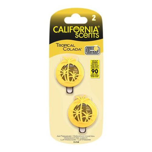 Autóillatosító, mini diffúzer, 2*3 ml, CALIFORNIA SCENTS "Tropical Colada"