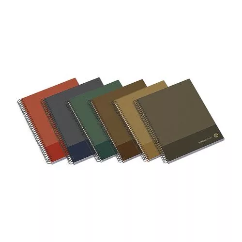 Spirálfüzet, A5, kockás, 100 lap, keményfedeles, AMBAR "Kraft", vegyes színek