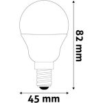 LED izzó, E14, kisgömb, G45, 6,5W, 806lm, 6400K, AVIDE