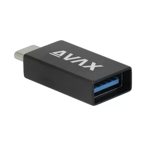 Adapter, USB-A anya/USB-C apa, AVAX "AD602 Connect+", fekete