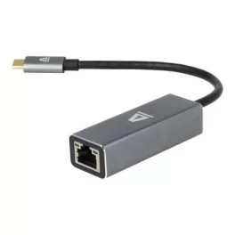   Adapter, USB-C 3.0/Ethernet, AVAX "AD604", fekete-alumínium