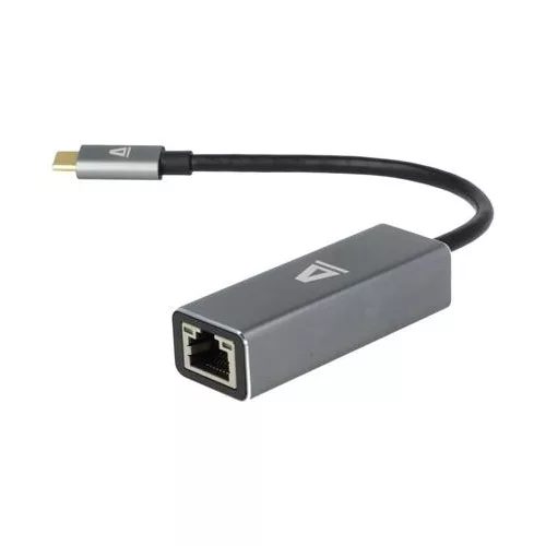 Adapter, USB-C 3.0/Ethernet, AVAX "AD604", fekete-alumínium